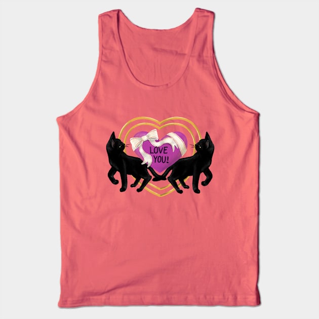 Pink heart Tank Top by BATKEI